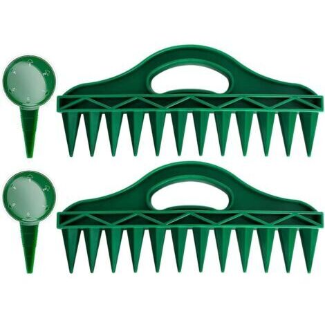 Jardinière de Sol à 12 Trous, Perforatrice de Jardin, Plantoir, Entretoise de Graines de Jardin avec Distributeur de Graines Réglable pour Planter des Graines et des Bulbes B
