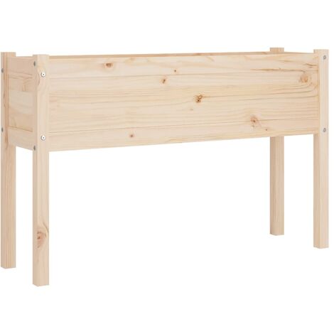 vidaXL 1/2x Bois de Pin Massif Jardinières d'Extérieur 110x31x70cm Multicolore