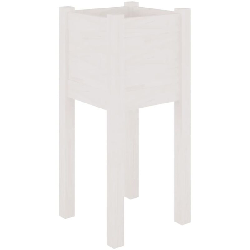 Vidaxl - Jardinière d'extérieur Blanc 31x31x70 cm Bois de pin massif