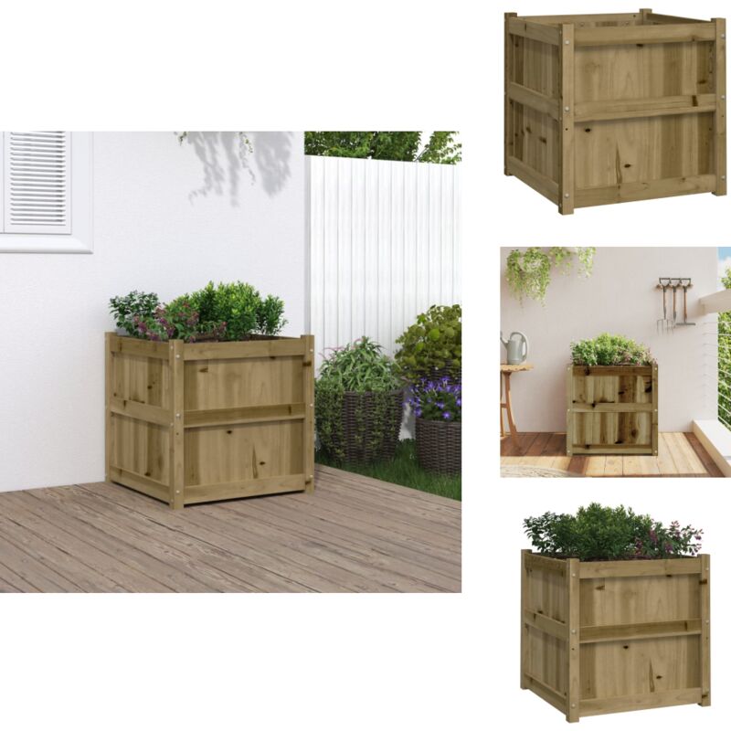 Vidaxl - Jardinière d'extérieur 60x60x60 cm bois de pin imprégné - Jardiniered Exterieure - Pot De Fleurs Extérieur - Jardinière Bois - Décoration