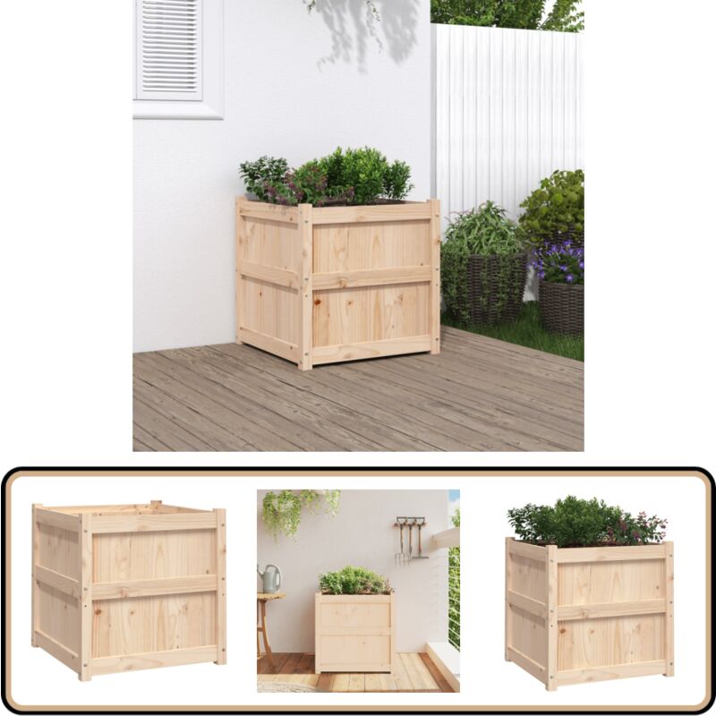 Jardinière d'extérieur 60x60x60 cm bois de pin massif - Jardiniered'extérieure - Jardinière En Bois - Pot De Fleurs Extérieur - Déco Jardin - Bac à