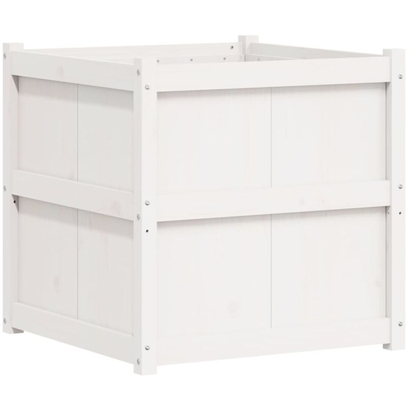 Vidaxl - Jardinière d'extérieur blanc 70x70x70 cm bois de pin massif