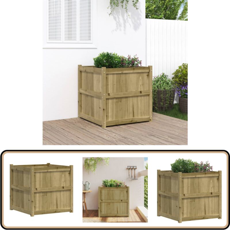 Vidaxl - Jardinière d'extérieur 70x70x70 cm bois de pin imprégné - Jardin Extérieur - Jardinière Bois - Pot De Fleurs - Déco Jardin - Planter