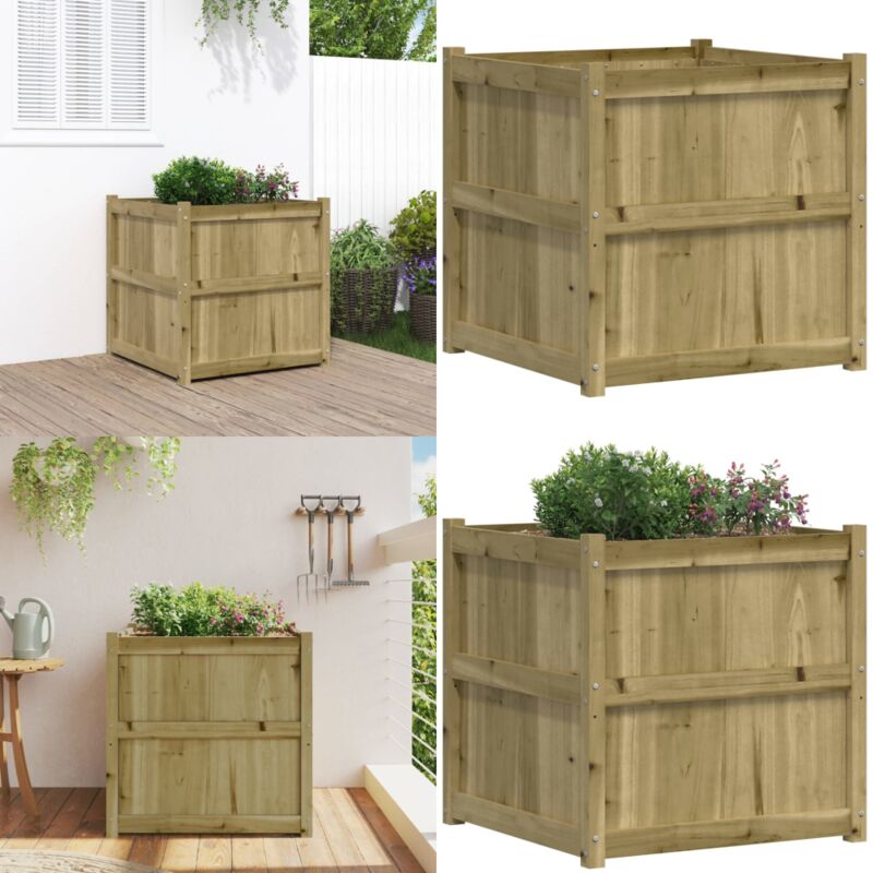 Vidaxl - Jardinière d'extérieur 70x70x70 cm bois de pin imprégné - Jardin Extérieur - Jardinière Bois - Pot De Fleurs - Déco Jardin - Planter - Home