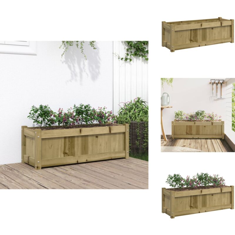 Jardinière d'extérieur 90x31x31 cm bois de pin imprégné - Jardiniered Exterieure - Pot De Fleurs Extérieur - Jardinière Bois - Bac à Fleurs - Déco