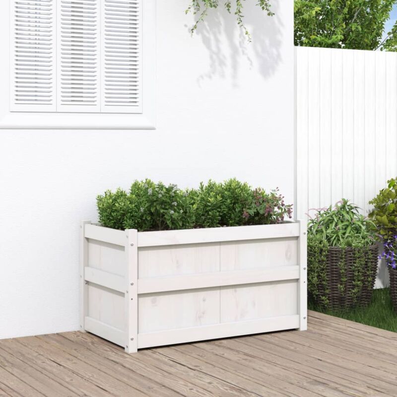Vidaxl - Jardinière d'extérieur blanc 90x50x50 cm bois de pin massif