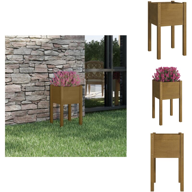 Vidaxl - Jardinière d'extérieur Marron miel 40x40x70 cm Pin massif - Jardiniered'extérieure - Pot De Fleurs - Bac à Fleurs - Bois - Pin Massif