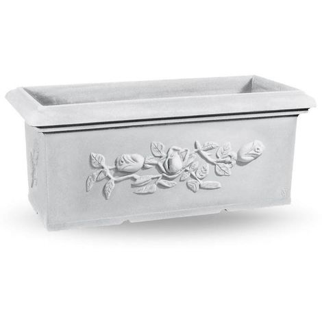 Jardinière Ducal Rectangulaire Festonnée  Blanc - 80 cm