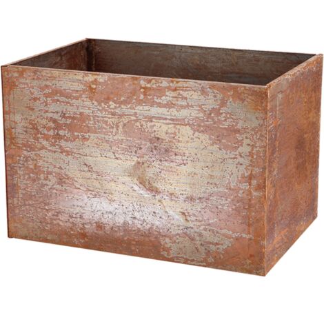 Jardinière en acier corten rouille 58 x 38 x 38 cm