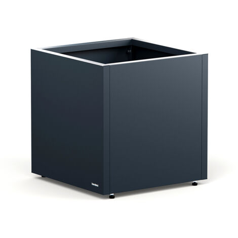 Jardinière en métal cube 50x50x50 cm – Acier revêtu par poudre – Résistante aux intempéries – Pour terrasse et balcon – Herstera Garden