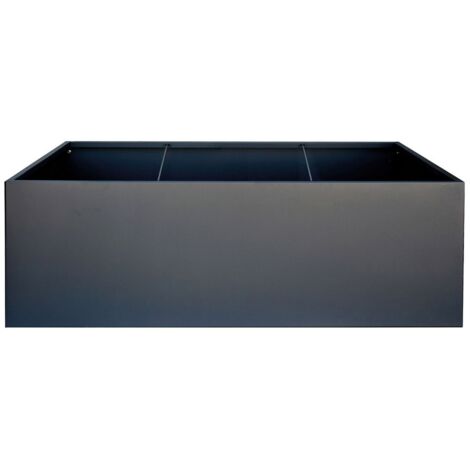 Jardinière en métal cube anthracite 150x100x50 cm – Acier revêtu par poudre – Résistante aux intempéries – Montage rapide – Herstera