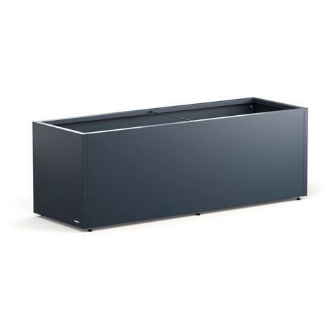 Jardinière en métal cube anthracite 150x50x50 cm – Acier revêtu par poudre – Résistant aux intempéries – Design moderne pour balcon et jardin – Herstera Garden