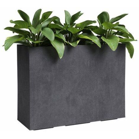 Jardinière en plastique anthracite 80 cm – Volume 50 L – Pour espaces verticaux – Décoration extérieure moderne – Artevasi
