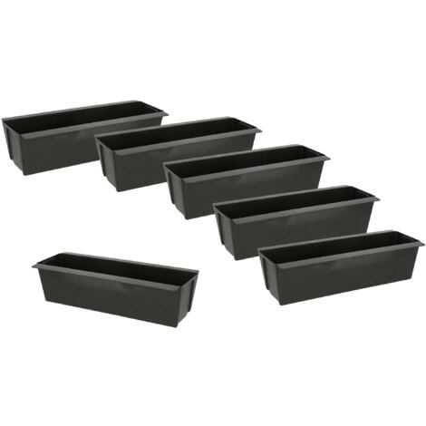 Jardinière en plastique pour palettes Euro - 6 pièces - couleur : anthracite