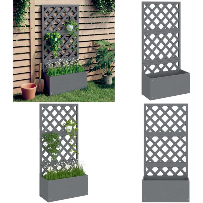 Jardinière en treillis Gris 65x33x135 cm wpc - Jardinier En Treillis - Jardinière Extérieure - Pots De Fleurs - Plante Grimpante - Décoration Jardin
