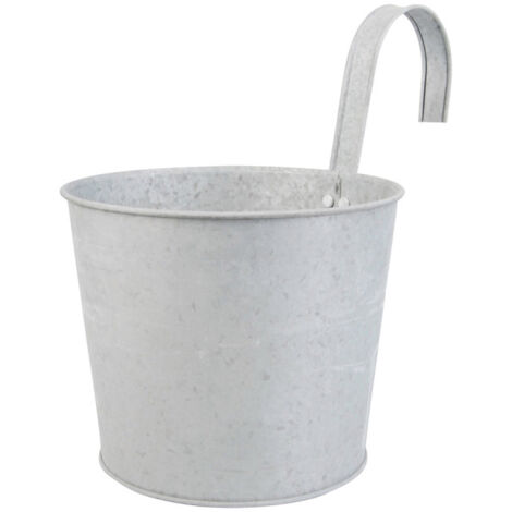 Pot Zinc avec accroche. Gris. Marque : Esschert Design. Réf. : OZ02 - Gris