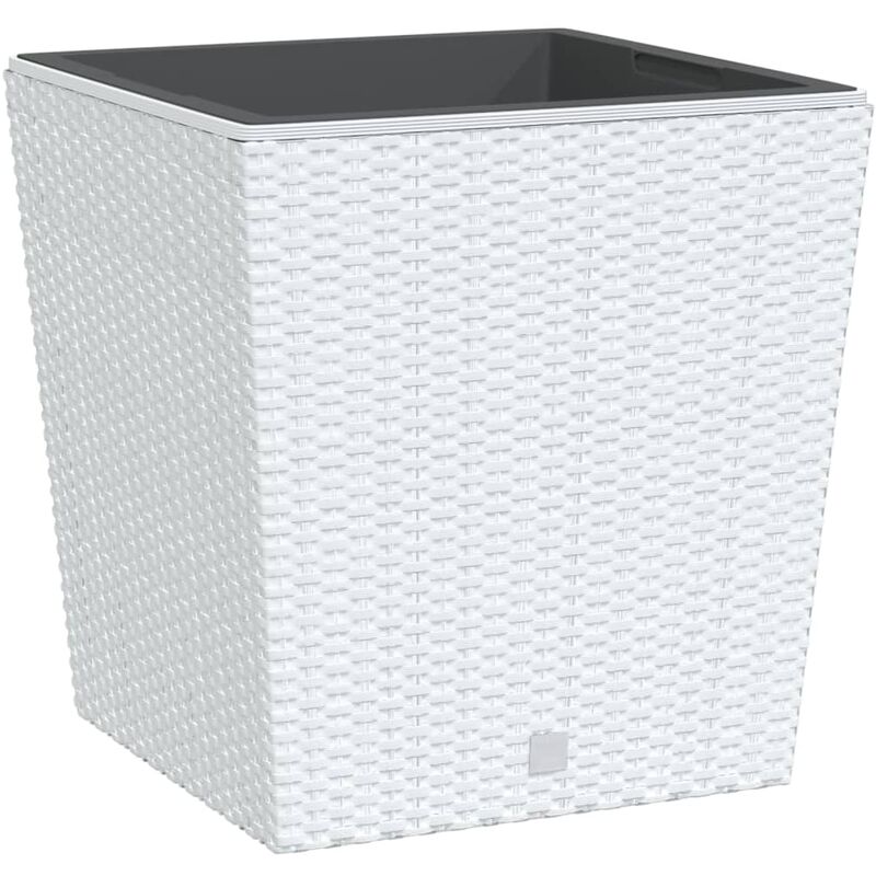 Vidaxl - Jardinière et intérieur amovible blanc 37 /64 l rotin pp