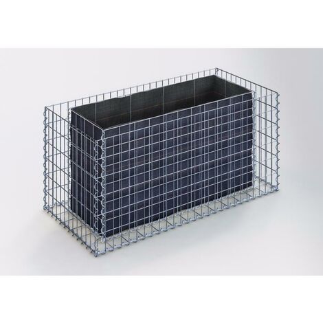 Jardinière Gabion 130 x 60 x 60 cm - Mailles Rectangulaires 5 x 10 cm - GabionDeco® - Made in Germany