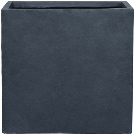 Jardinière grande taille d'extérieur ALPHA 80x35x75cm gris foncéen béton fibré, résistant au gel