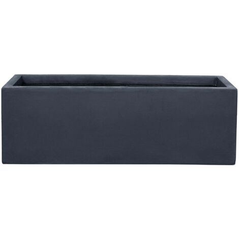 Jardinière grande taille d'extérieur HORIZON 65x16x18cm gris foncéen béton fibré, résistant au gel