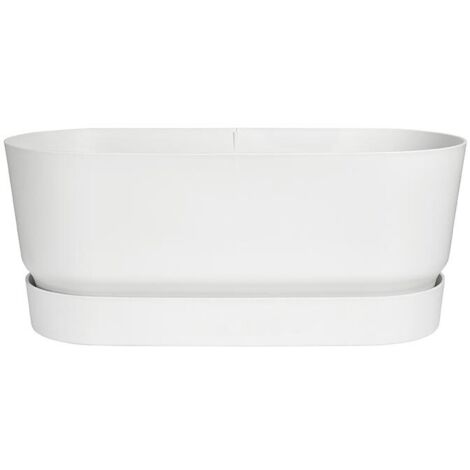 Jardinière Greenville Terrasse 78 x 35 x 33 cm avec roulettes - Blanc - Elho
