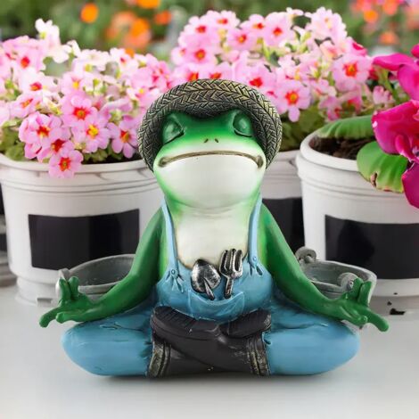 (Jardinière grenouille, L) Accessoires pour balcon, cour extérieure, petite décoration créative, adorable grenouille, décoration de jardin, pots pour plantes grasses