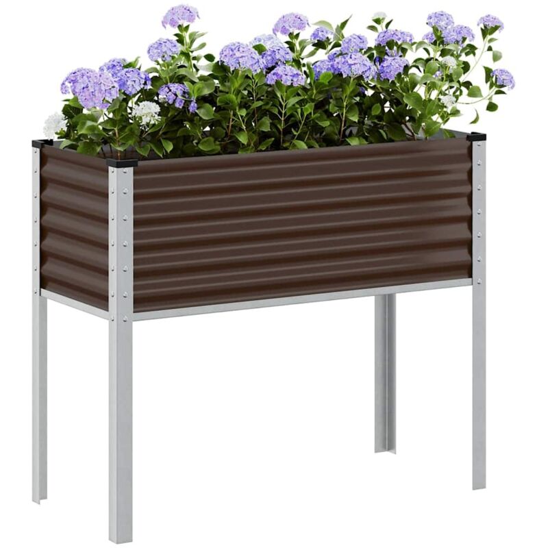 Jardinière marron 100x41x90 cm acier - Vidaxl