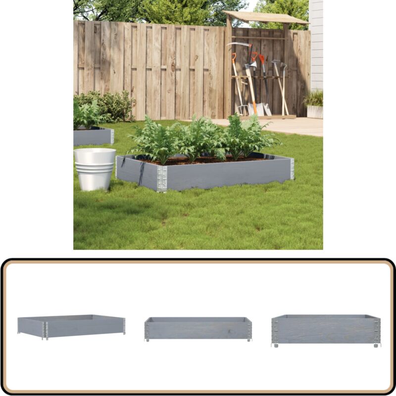 Vidaxl - Jardinière gris 120x80 cm bois massif de pin - Jardiniered'extérieure - Jardinière Bois - Pot De Fleurs Extérieur - Bac Plante - Décoration