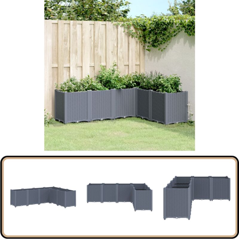 Vidaxl - Jardinière gris 160x120x53 cm polypropylène - Jardinieres Exterieures - Jardinerie - Pots De Fleurs - Pot De Plante - Décoration Extérieur
