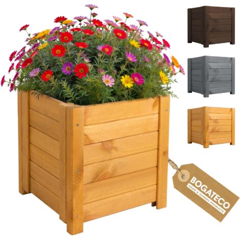 Jardinière Haute Bois Bogateco 39x39x40 cm Géotextile Brun Clair