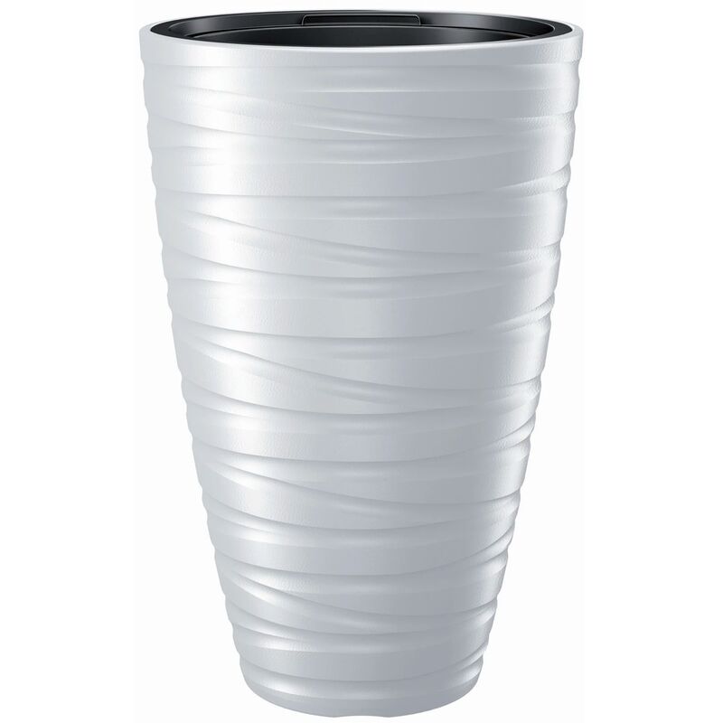 Jardinière haute Maze avec réservoir 43L en plastique blanc 37,5 (L) x 37,5 (l) x 57,9 (H) cm