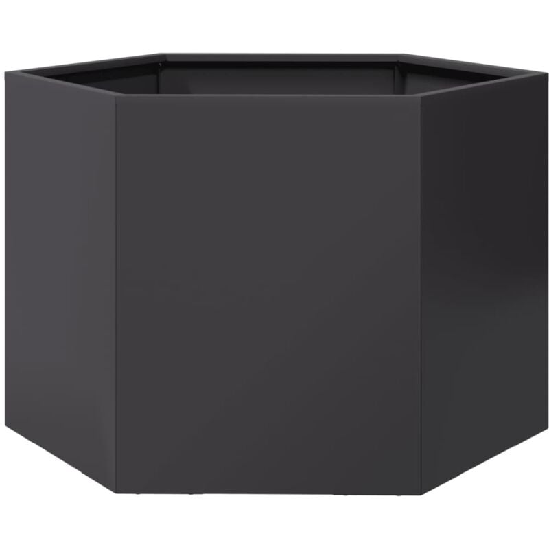 Vidaxl - Jardinière noir hexagone 69x60x45 cm acier