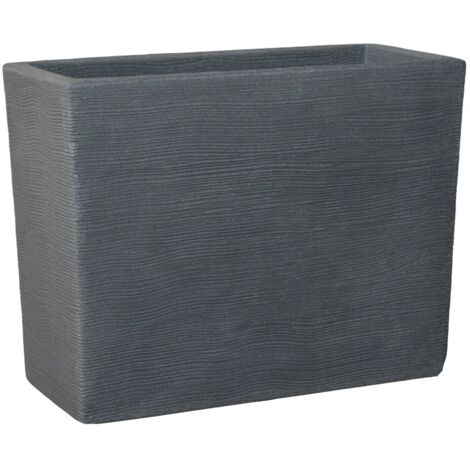 Jardinière High Rigata Shabby Vasar h 61 cm résine - Couleur : Gris Fonte - Colore: Bianco Perla