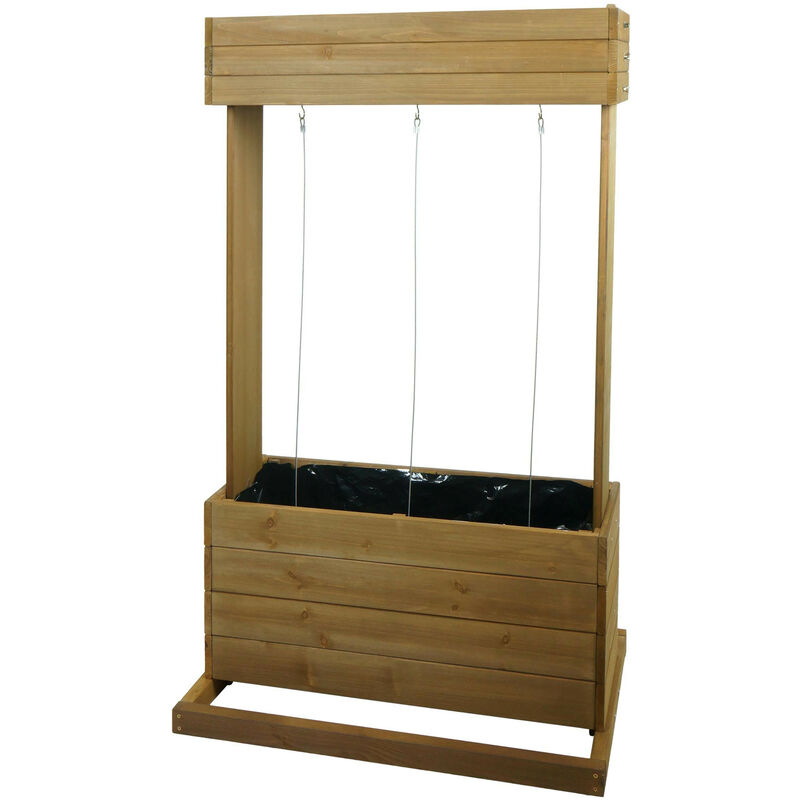 Jardinière HWC-L72 - bac à fleurs - 145x85x50cm Outdoor sapin bois mvg - brun