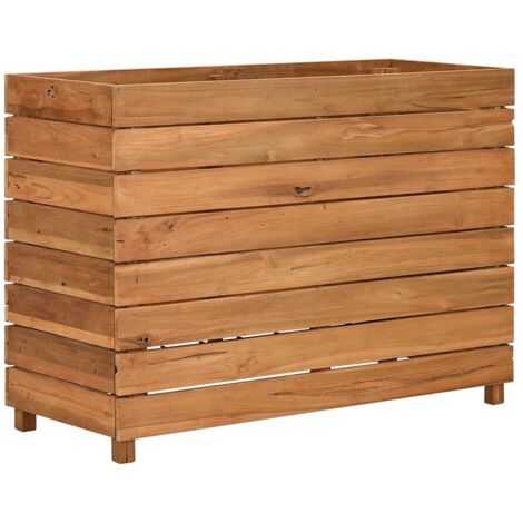 Jardinière  Lit surélevé 100x40x72 cm bois de teck recyclé et acier