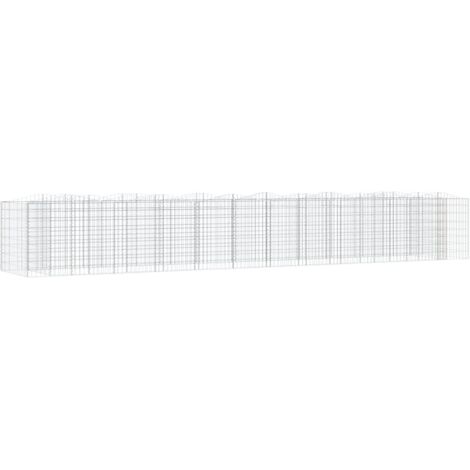 Jardinière  Lit surélevé à gabions arqué 600x100x100 cm Fer galvanisé