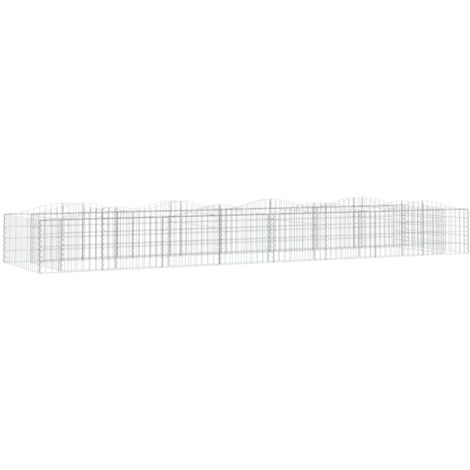 Jardinière  Lit surélevé à gabions arqué 600x100x50 cm Fer galvanisé