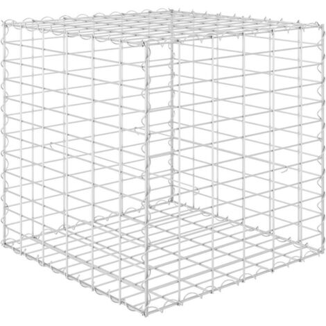Jardinière  Lit surélevé cube à gabion Fil d'acier 60x60x60 cm