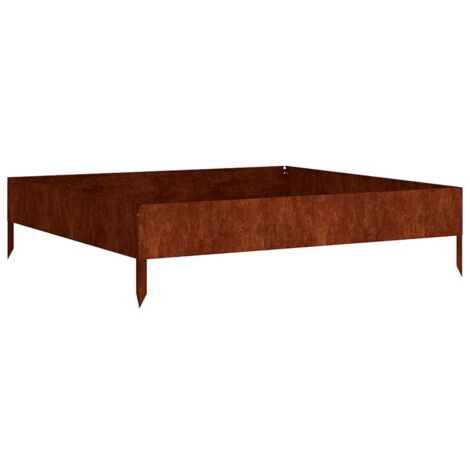 Jardinière  Lit surélevé de jardin 100x100x26 cm acier corten