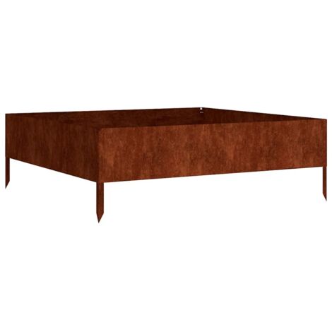 Jardinière  Lit surélevé de jardin 100x100x33,5 cm acier corten