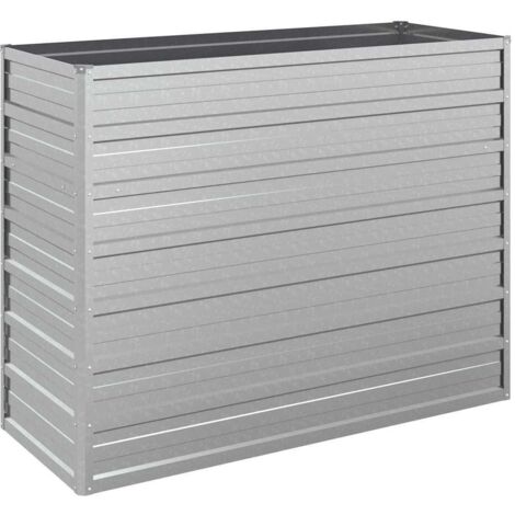 Jardinière  Lit surélevé de jardin 100x40x77 cm Acier galvanisé Argenté
