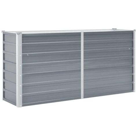 Jardinière  Lit surélevé de jardin Acier galvanisé 160x40x77 cm Gris