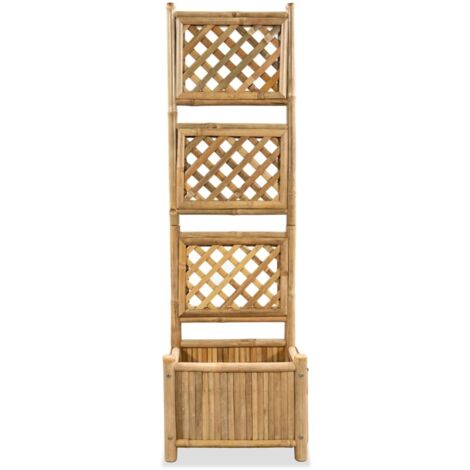 Jardinière Lit surélevé de jardin avec treillis Bambou 40 cm