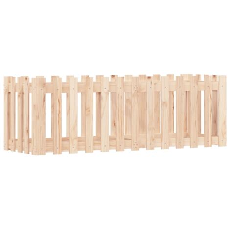 Jardinière Lit surélevé de jardin design de clôture 150x50x50cm pin massif