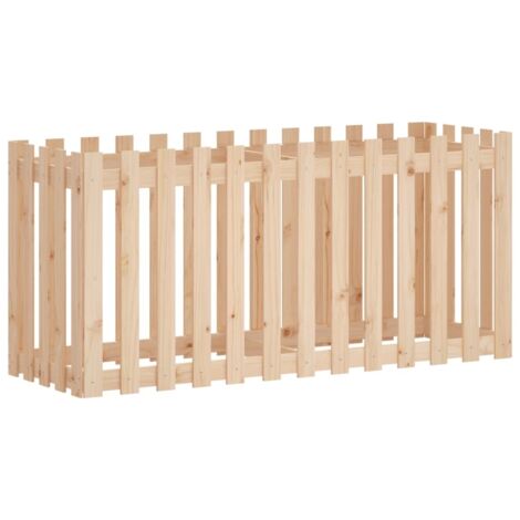 Jardinière Lit surélevé de jardin design de clôture 150x50x70cm pin massif