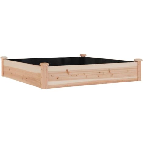 Jardinière  Lit surélevé de jardin doublure 120x120x25 cm bois massif sapin