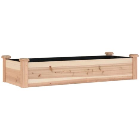 Jardinière  Lit surélevé de jardin doublure 120x45x25 cm bois massif sapin