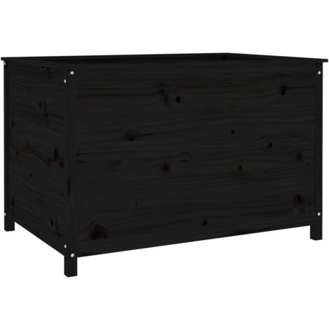 Jardinière Lit surélevé de jardin noir 119,5x82,5x78 cm bois de pin massif
