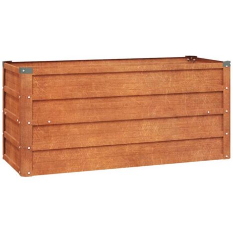 Jardinière  Lit surélevé de jardin rouillé 100x40x45 cm acier corten