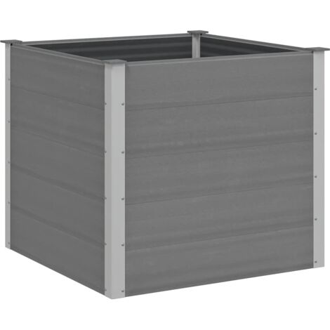 Jardinière  Lit surélevé de jardin WPC 100x100x91 cm Gris